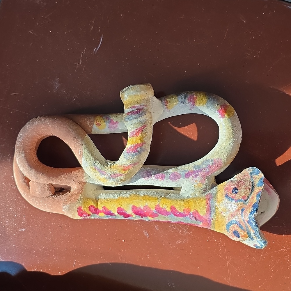 Vintage Mexican Clay Folk Art Figurine